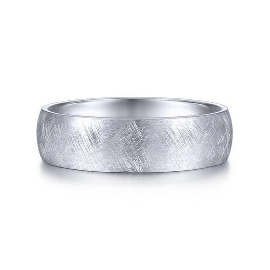 Gabriel & Co. 14k White Gold Signature Men's Wedding Band