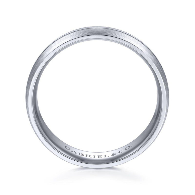 Gabriel & Co. 14k White Gold Signature Men's Wedding Band