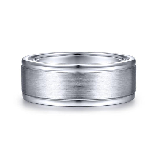 Gabriel & Co. 14k White Gold Signature Men's Wedding Band