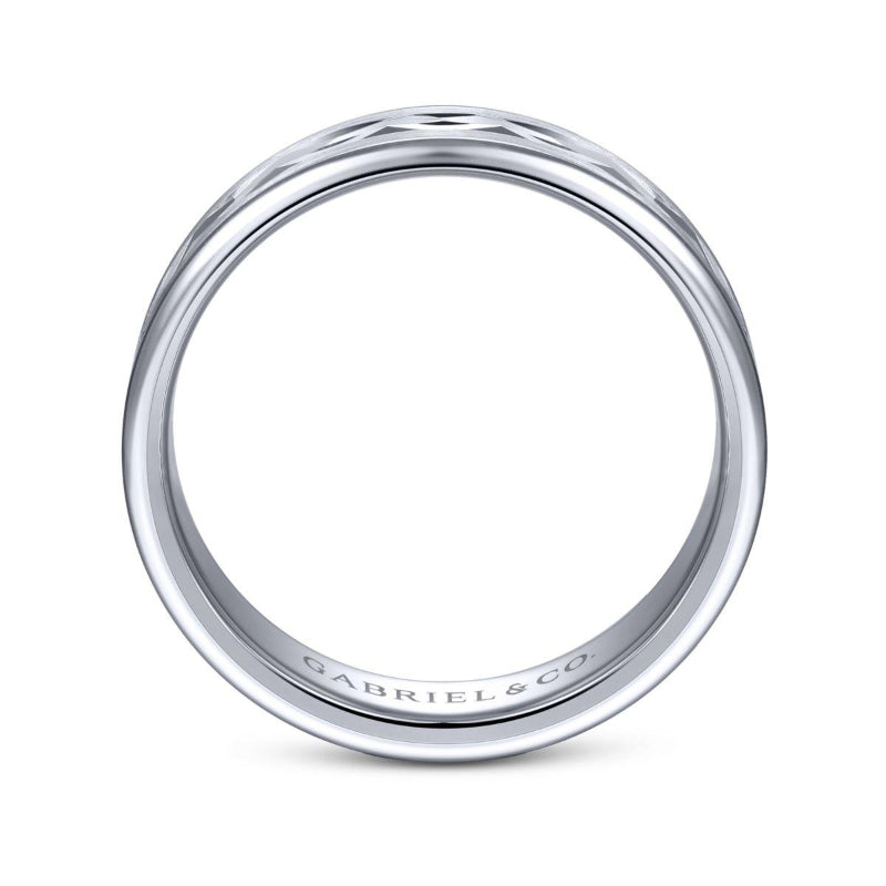 Gabriel & Co. 14k White Gold Signature Men's Wedding Band