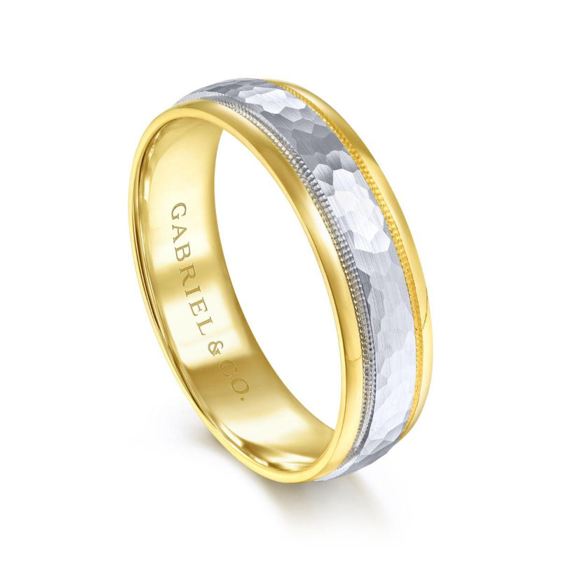 Gabriel & Co. 14k Two Tone Gold Signature Men's Wedding Band