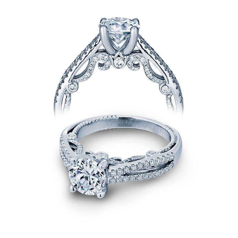 Verragio 14k White Gold Insignia Twisted Engagement Ring