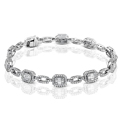 Simon G Fashion Mosaic Bracelet In 18K Gold With Diamonds (White)