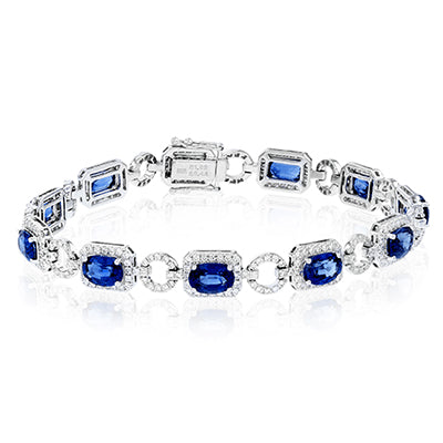 Simon G. Color Bracelet 18k Gold (White) 6.38 ct Sapphire 2.27 ct Diamond