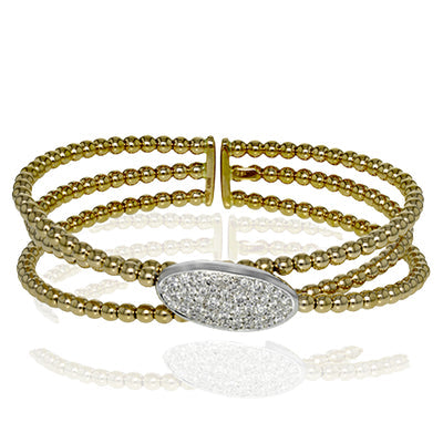 Simon G Fashion Harmonie Bangle In 18K Gold With Diamonds (Yellow)