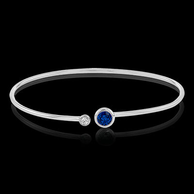 Simon G. Bangle 18k Gold (White) 0.71 ct Sapphire 0.08 ct Diamond