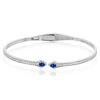 Simon G. Bangle 18k Gold (White) 0.46 ct Sapphire 0.43 ct Diamond