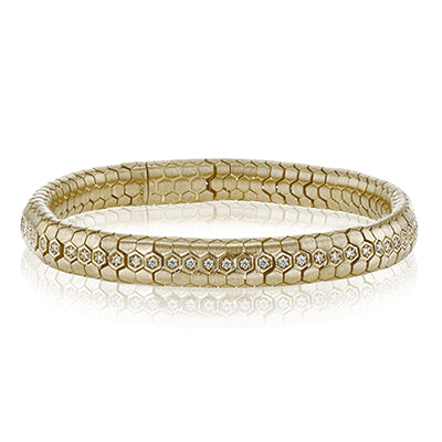 Simon G Men Gent Bracelet In 14K Gold With Diamonds (White)