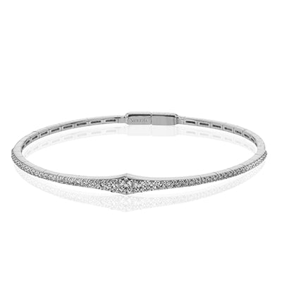 Simon G Fashion Bangle In 18K Gold With Diamonds (White)