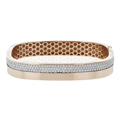 Simon G Fashion Bangle In 18K Gold With Diamonds (White,Rose)
