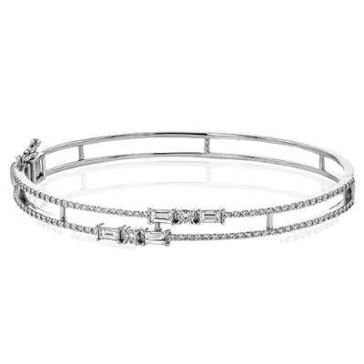 Simon G Fashion Bangle In 18K Gold With Diamonds (White)