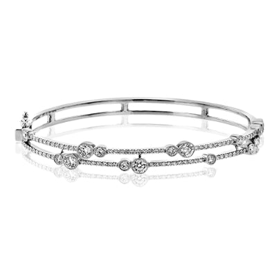 Simon G Fashion Bangle In 18K Gold With Diamonds (White)