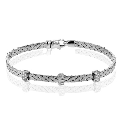 Simon G Fashion Bangle In 18K Gold With Diamonds (White)