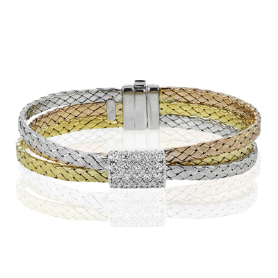 Simon G Fashion Bangle In 18K Gold With Diamonds (White,Yellow,Rose)