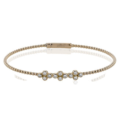 Simon G Fashion Beaded Bangle In 18K Gold With Diamonds (Rose)