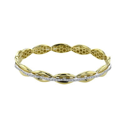 Simon G Fashion Bangle In 18K Gold With Diamonds (Yellow,White)