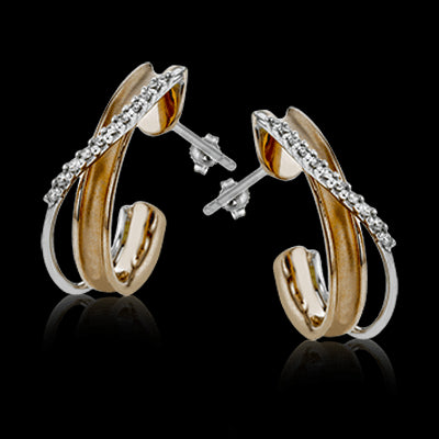 Simon G. Earring 18k Gold (Rose, White) 0.19 ct Diamond