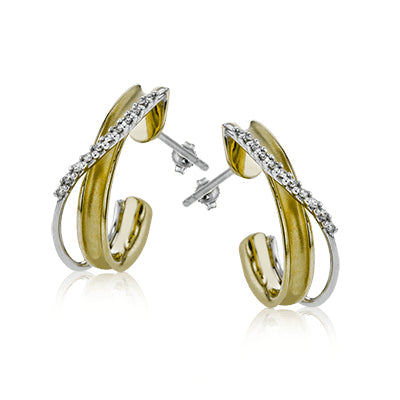 Simon G Fashion Clio Earrings In 18K Gold With Diamonds (Yellow,White)