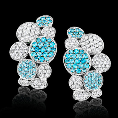 Simon G. Color Earring 18k Gold (White) 1.18 ct Paraiba Tourmaline 1.33 ct Diamond