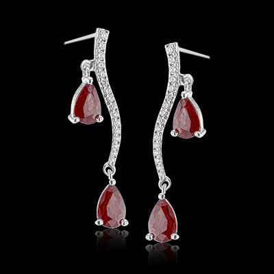 Simon G. Color Earring 18k Gold (White) 2.07 ct Ruby 0.16 ct Diamond