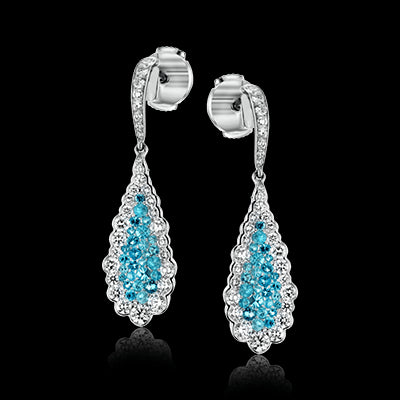Simon G. Color Earring 18k Gold (White) 0.57 ct Paraiba Tourmaline 1.1 ct Diamond
