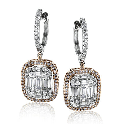Simon G. Earring 18k Gold (Rose, White) 1.24 ct Diamond