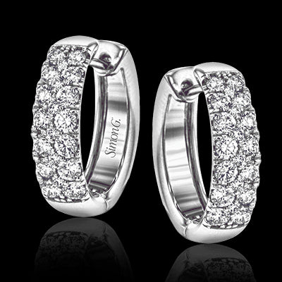 Simon G. Hoop Earring 18k Gold (White) 1.05 ct Diamond