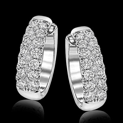 Simon G. Hoop Earring 18k Gold (White) 2.02 ct Diamond