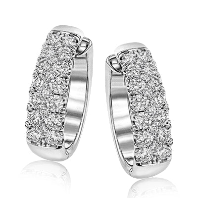 Simon G Fashion Simon Set Hoop Earrings In 18K Gold With Diamonds (White)