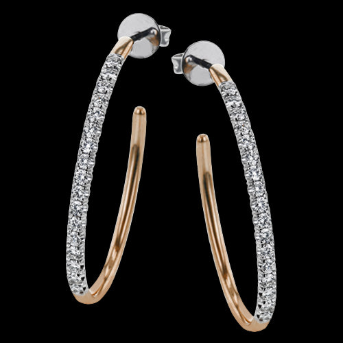 Simon G. Hoop Earring 18k Gold (Rose, White) 0.75 ct Diamond