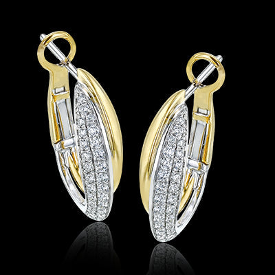 Simon G. Hoop Earring 18k Gold (White, Yellow) 0.46 ct Diamond