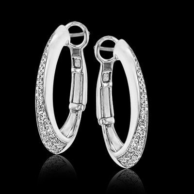 Simon G. Hoop Earring 18k Gold (White) 0.27 ct Diamond