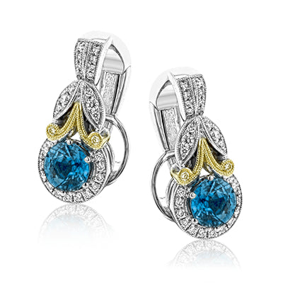 Simon G Fashion Color Earrings In 18K Gold With Diamonds (White,Yellow)