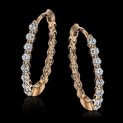 Simon G. Hoop Earring 18k Gold (Rose) 0.33 ct Diamond