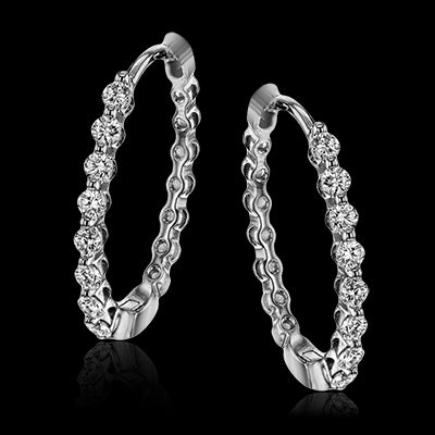Simon G. Hoop Earring 18k Gold (White) 0.33 ct Diamond