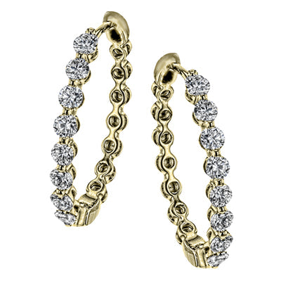 Simon G Fashion Harmonie Hoop Earrings In 18K Gold With Diamonds (Yellow)