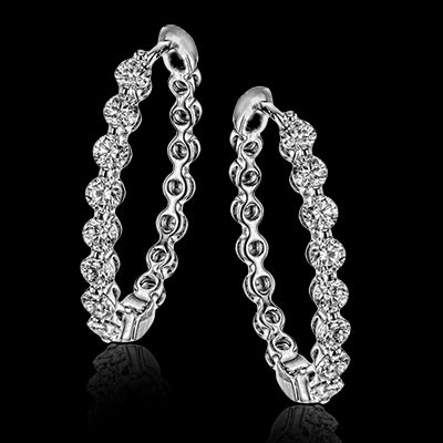 Simon G. Hoop Earring 18k Gold (White) 0.99 ct Diamond