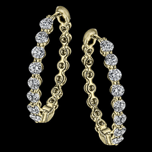 Simon G. Hoop Earring 18k Gold (Yellow) 1.51 ct Diamond