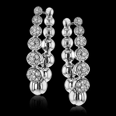 Simon G. Hoop Earring 18k Gold (White) 0.5 ct Diamond