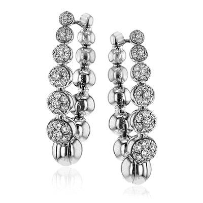 Simon G Fashion Hoop Earring In 18K Gold With Diamonds (White)