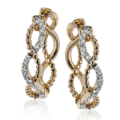 Simon G. Hoop Earring 18k Gold (Rose, White) 0.16 ct Diamond