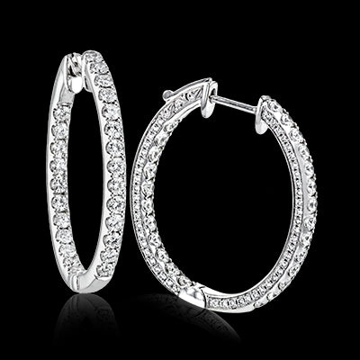 Simon G. Hoop Earring 18k Gold (White) 1.54 ct Diamond
