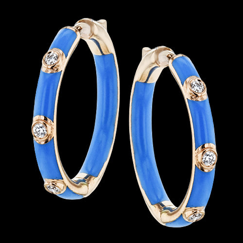 Simon G. Hoop Earring 18k Gold (Rose) 0.18 ct Diamond