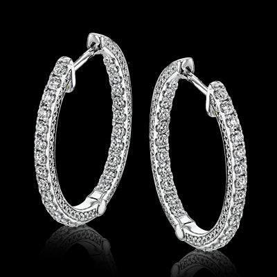 Simon G. Hoop Earring 18k Gold (White) 1 ct Diamond