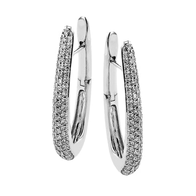 Simon G Fashion Hoop Earring In 18K Gold With Diamonds (White)