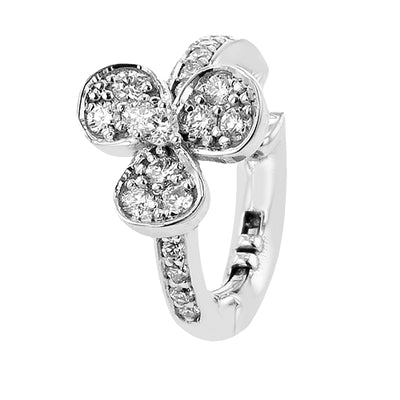 Simon G Fashion Flower Cuff Earring In 18K Gold With Diamonds (White)