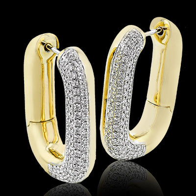 Simon G. Hoop Earring 18k Gold (White, Yellow) 0.79 ct Diamond