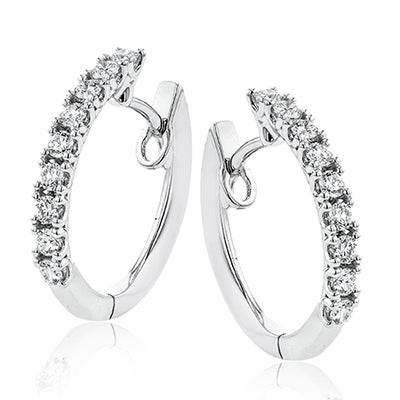 Simon G. Hoop Earring 18k Gold (White) 0.47 ct Diamond
