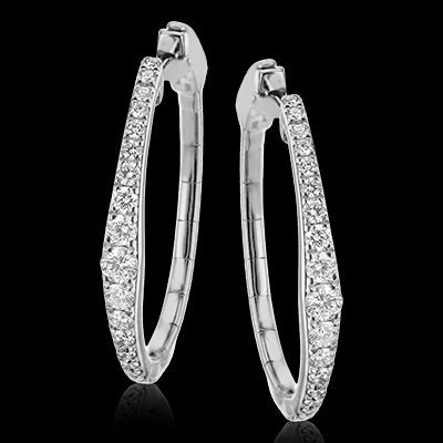 Simon G. Hoop Earring 18k Gold (White) 0.97 ct Diamond