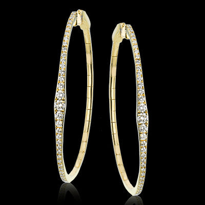 Simon G. Hoop Earring 18k Gold (Yellow) 1.18 ct Diamond